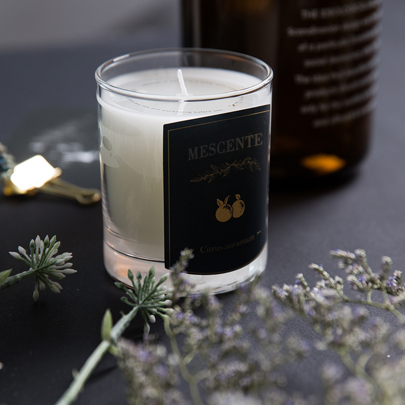 Candela in cera di soia profumata con etichetta privata per massaggi decorativi di lusso personalizzati M&Scent