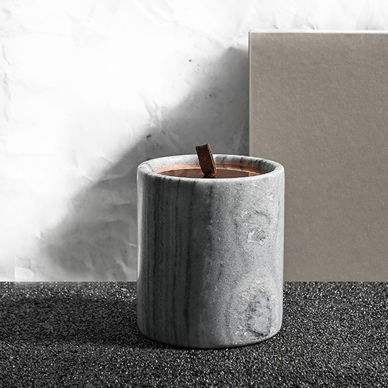 M&Scent Candele di cera di soia profumata in cristallo di vetro nero con decorazione personalizzata di lusso all'ingrosso