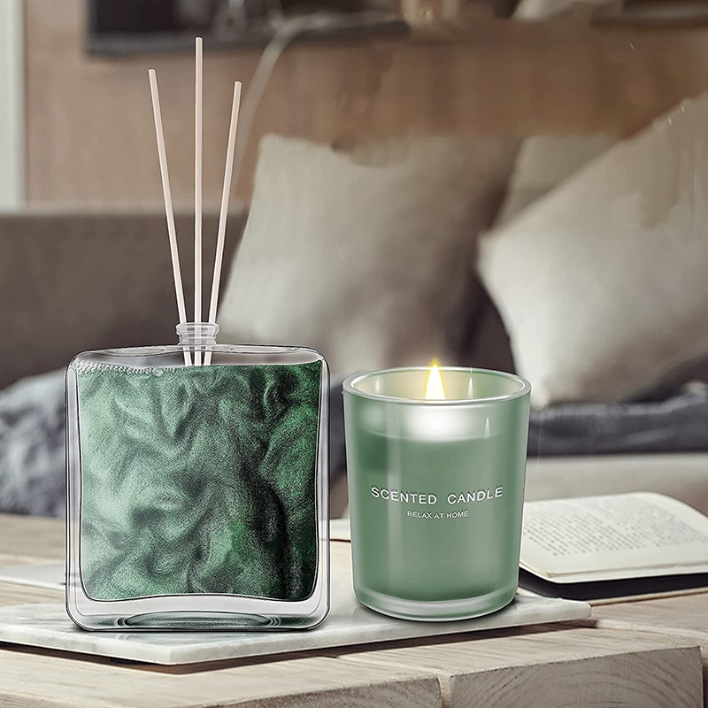 M&Scent diffusore di olio profumato al basilico e set regalo di candele profumate con bastoncini per la casa