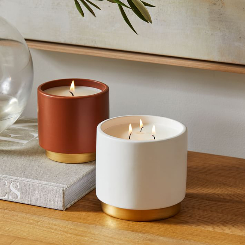 Candele profumate di cera di soia con 3 stoppini personalizzati di lusso con spedizione gratuita all'ingrosso sfuse