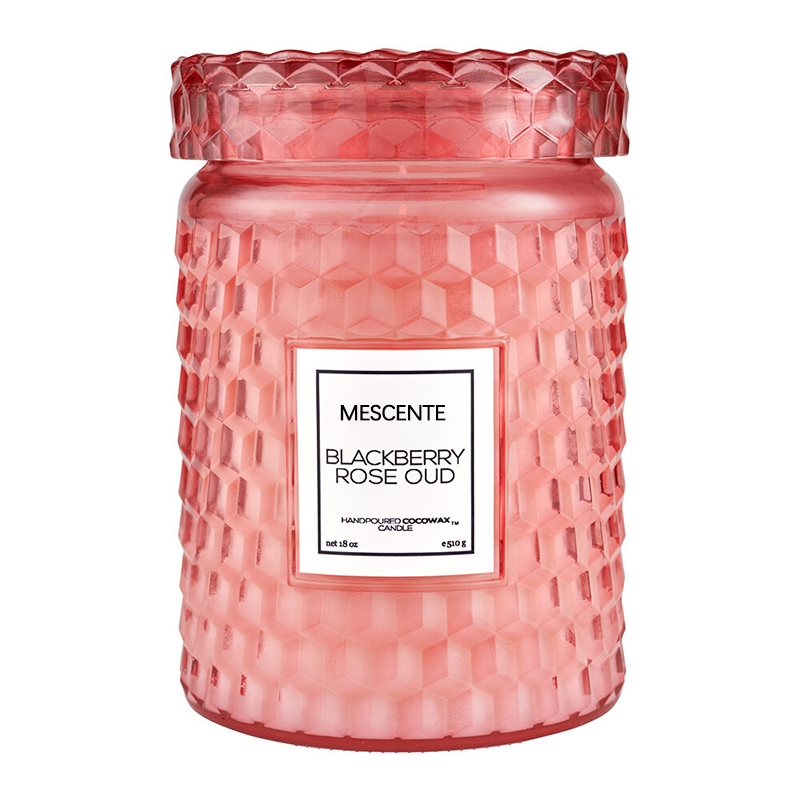 Candela M&Scent con decorazione natalizia personalizzata, mora, rosa, icona di Oud