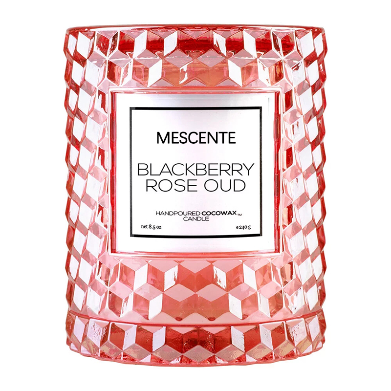 Candela M&Scent con decorazione natalizia personalizzata, mora, rosa, icona di Oud