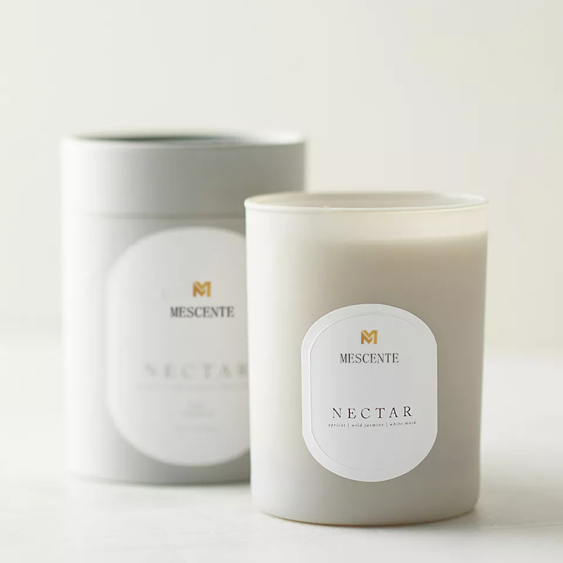 M&Scent Logo personalizzato Meditazione Pietre non tossiche Erbe Candele di cristallo di cera di soia profumate naturali versate a mano