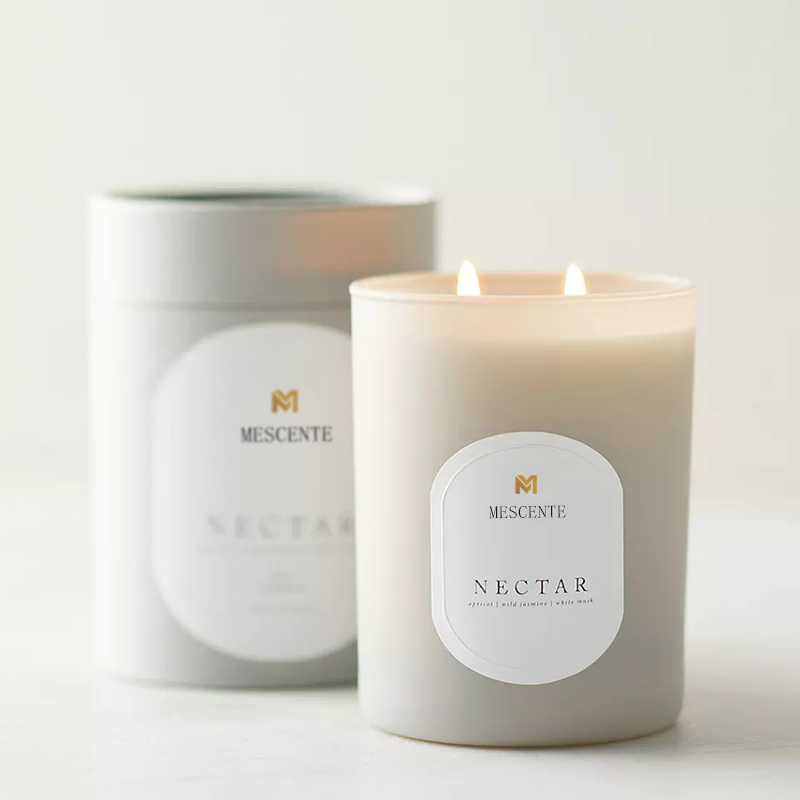 M&Scent Logo personalizzato Meditazione Pietre non tossiche Erbe Candele di cristallo di cera di soia profumate naturali versate a mano