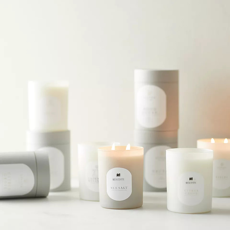 M&Scent Logo personalizzato Meditazione Pietre non tossiche Erbe Candele di cristallo di cera di soia profumate naturali versate a mano