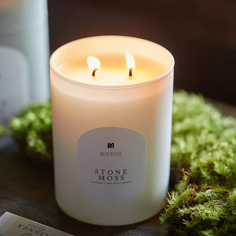 M&Scent Logo personalizzato Meditazione Pietre non tossiche Erbe Candele di cristallo di cera di soia profumate naturali versate a mano