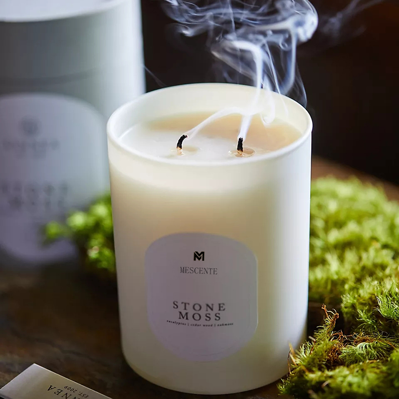 M&Scent Logo personalizzato Meditazione Pietre non tossiche Erbe Candele di cristallo di cera di soia profumate naturali versate a mano