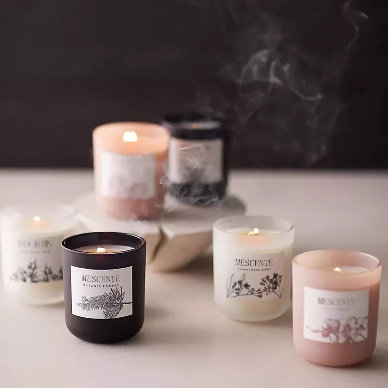 Candele profumate di cera di soia di cristallo naturale di aromaterapia di lusso con marchio privato all'ingrosso per la decorazione di nozze