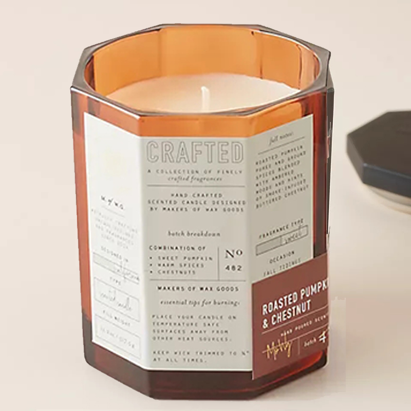 M&Scent Candela in vetro artigianale di lusso personalizzata con coperchio in legno, stoppino in cotone, vaso in vetro, miscela di cera di soia