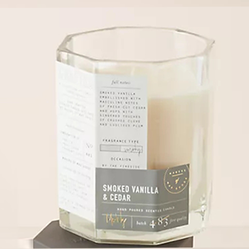M&Scent Candela in vetro artigianale di lusso personalizzata con coperchio in legno, stoppino in cotone, vaso in vetro, miscela di cera di soia
