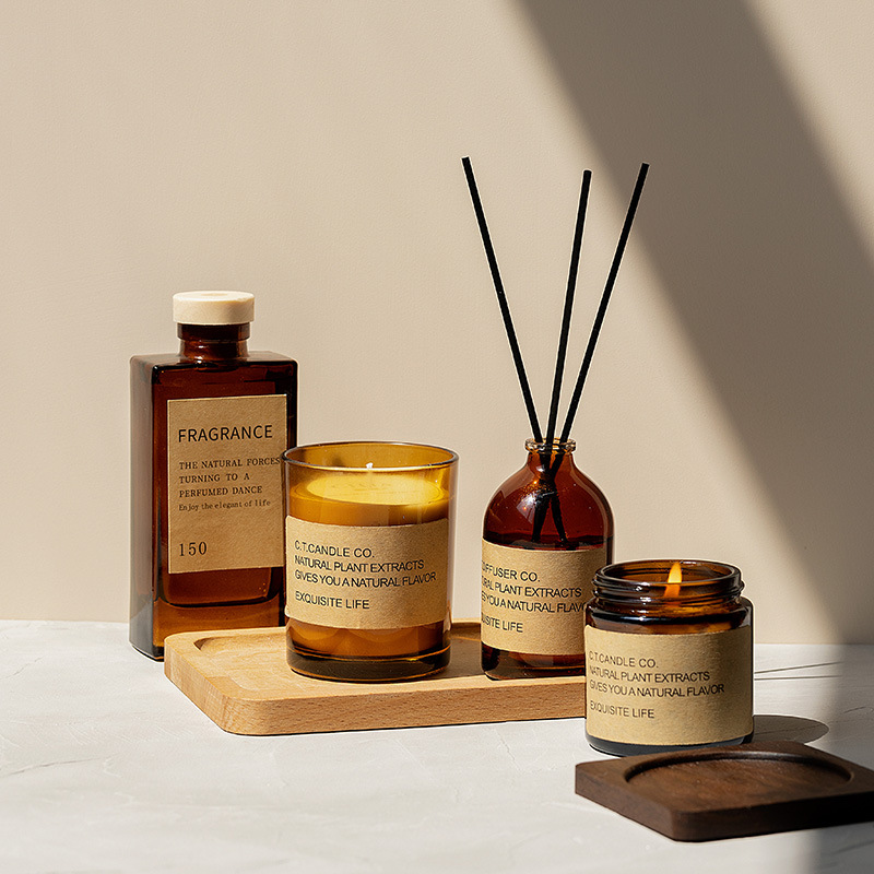 Set diffusore a bastoncini per la casa e candele profumate M&Scent con decorazioni di lusso, con confezione in scatola