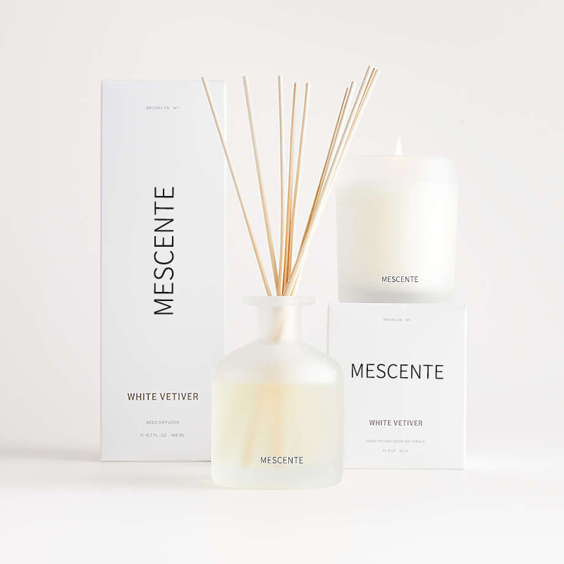 Candele profumate di cera di soia con marchio privato di lusso all'ingrosso M&Scent con scatola