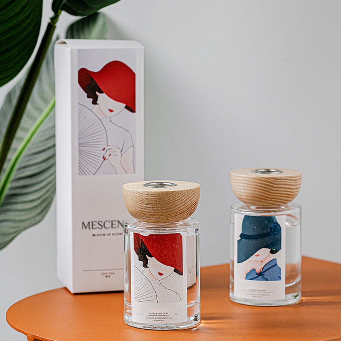 Set di diffusori a bastoncino in vetro con etichetta privata M&Scent all'ingrosso con tappo