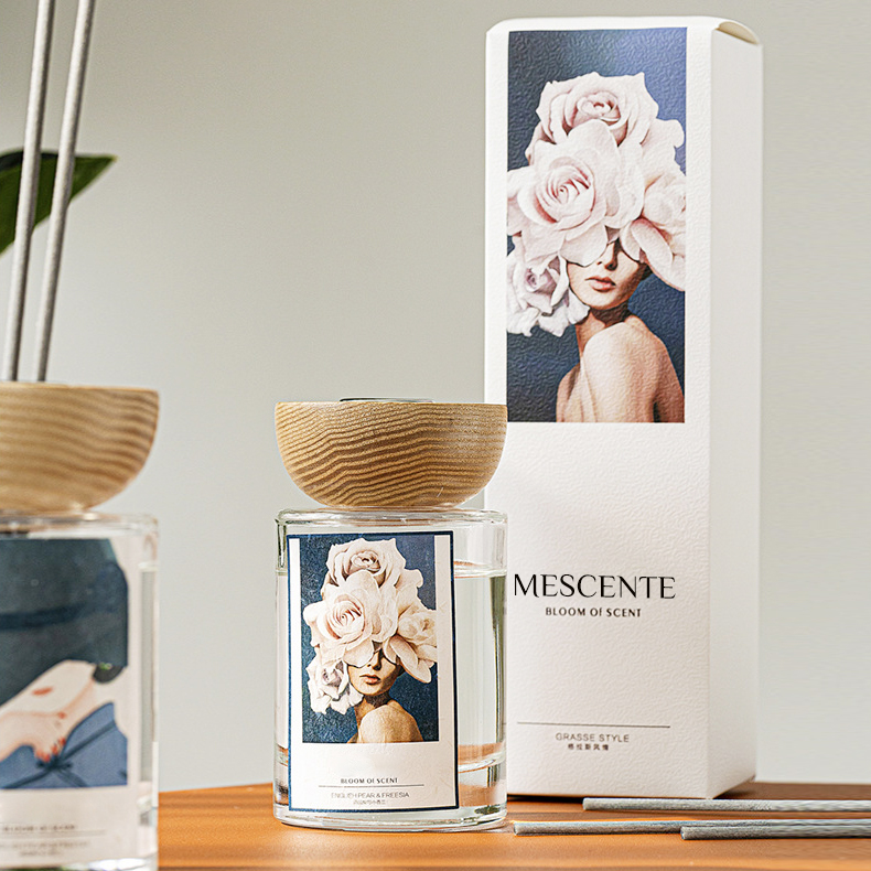 Set di diffusori a bastoncino in vetro con etichetta privata M&Scent all'ingrosso con tappo