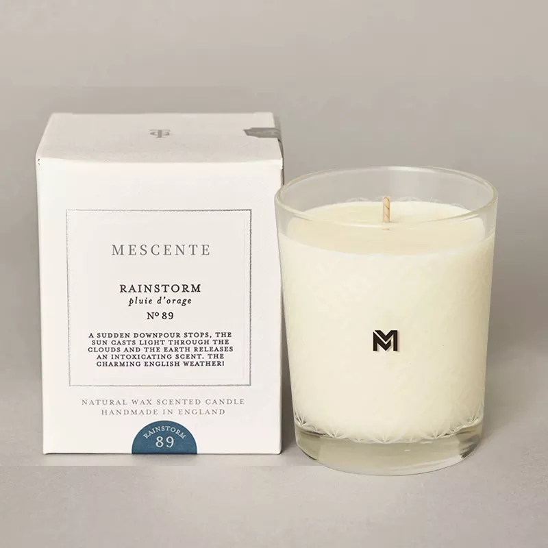M&Scent all'ingrosso nuova candela di soia profumata Kerzen con etichetta privata personalizzata di lusso in vasetti di cristallo di Natale con coperchio