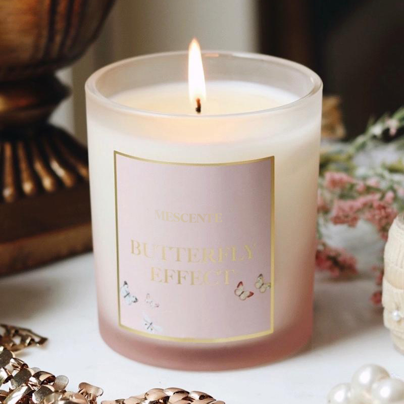 M&Scent all'ingrosso nuova candela di soia profumata Kerzen con etichetta privata personalizzata di lusso in vasetti di cristallo di Natale con coperchio