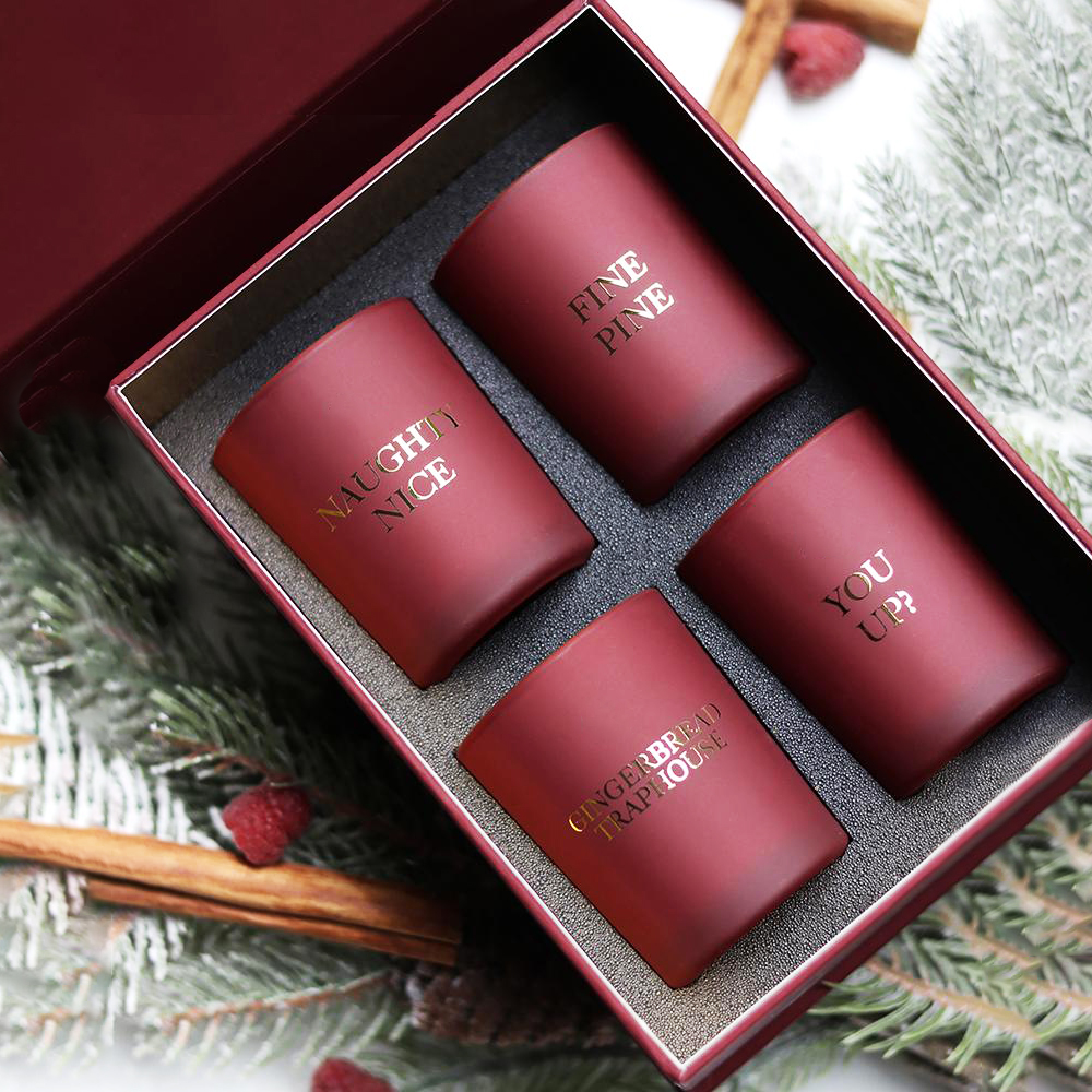 Set regalo di candele profumate aromatiche per decorazioni per la casa di lusso con etichetta privata M&Scent, set da 4
