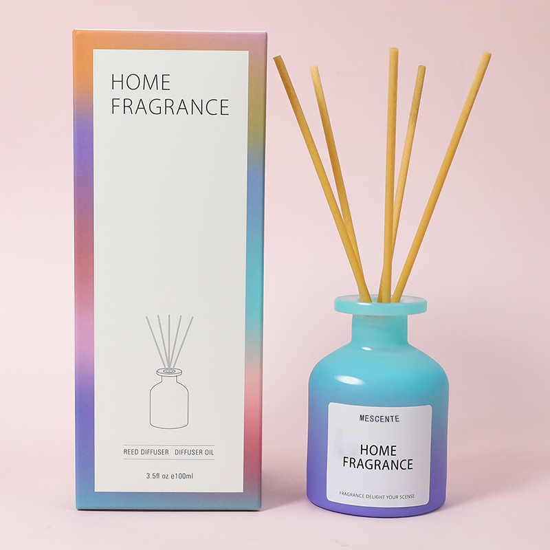 Ricarica di olio per diffusore a lamella di fiori di profumo di bottiglia di vetro unica all'ingrosso con set regalo di scatole di imballaggio