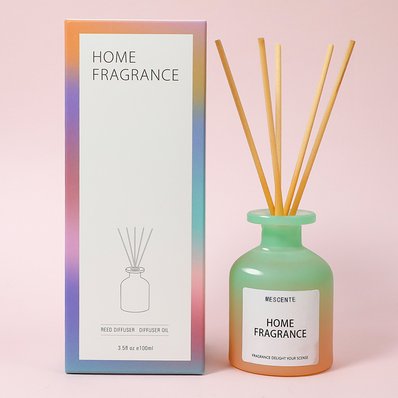 Ricarica di olio per diffusore a lamella di fiori di profumo di bottiglia di vetro unica all'ingrosso con set regalo di scatole di imballaggio