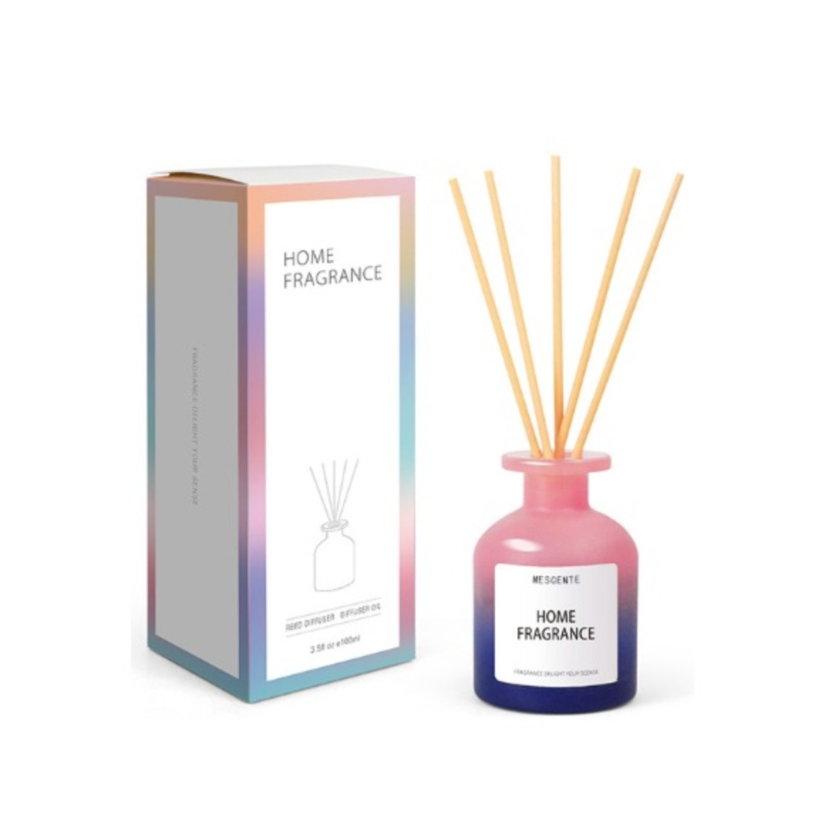 Ricarica di olio per diffusore a lamella di fiori di profumo di bottiglia di vetro unica all'ingrosso con set regalo di scatole di imballaggio