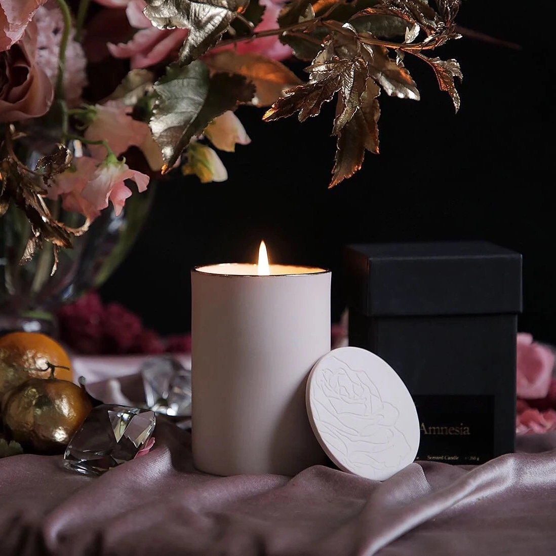 Set regalo di candele profumate a olio profumate economiche con portabicchieri di lusso all'ingrosso M&Scent con logo