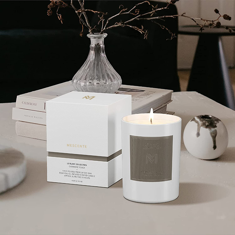Set di candele in cera di soia per aromaterapia natalizia di lusso personalizzate all'ingrosso M&Scent