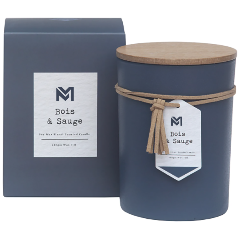 M&S profumo Commercio all'ingrosso etichetta privata coperchio in legno aromaterapia profumo candela di cera di soia set regalo in barattolo di vetro