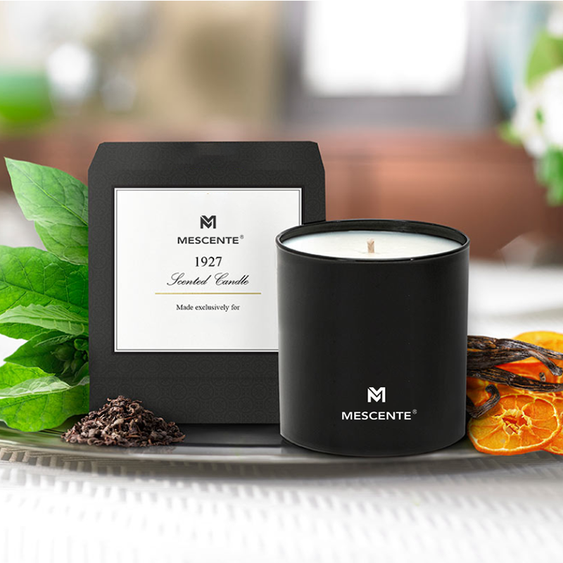 Candele per aromaterapia maschile cromate di lusso all'ingrosso con etichetta privata di M&S profumo da 22 Oz con cristalli all'interno