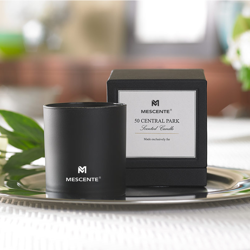Candele per aromaterapia maschile cromate di lusso all'ingrosso con etichetta privata di M&S profumo da 22 Oz con cristalli all'interno