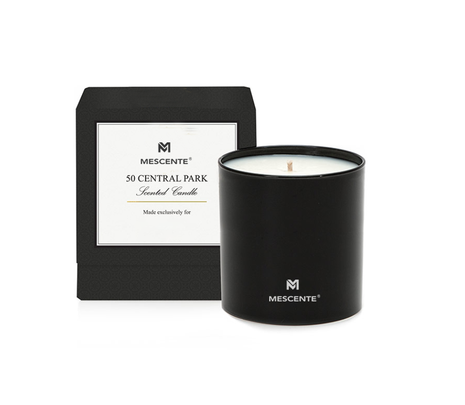 Candele per aromaterapia maschile cromate di lusso all'ingrosso con etichetta privata di M&S profumo da 22 Oz con cristalli all'interno