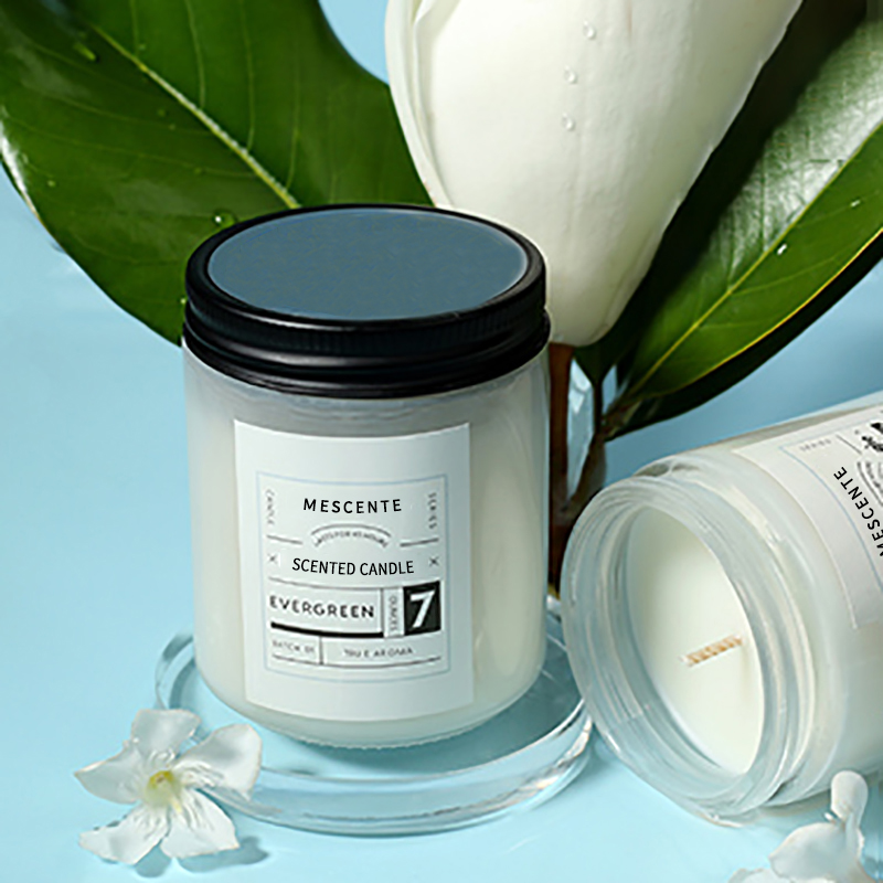 Candele di cera di soia profumate di lusso con etichetta privata personalizzata M&Scent con coperchio