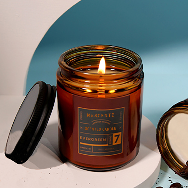 Candele di cera di soia profumate di lusso con etichetta privata personalizzata M&Scent con coperchio