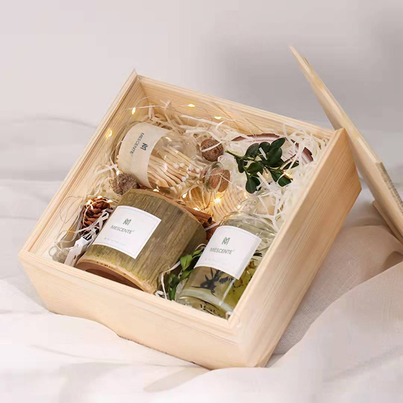 Candele portacandele in legno di lusso M&Scent etichetta privata profumate con scatola
