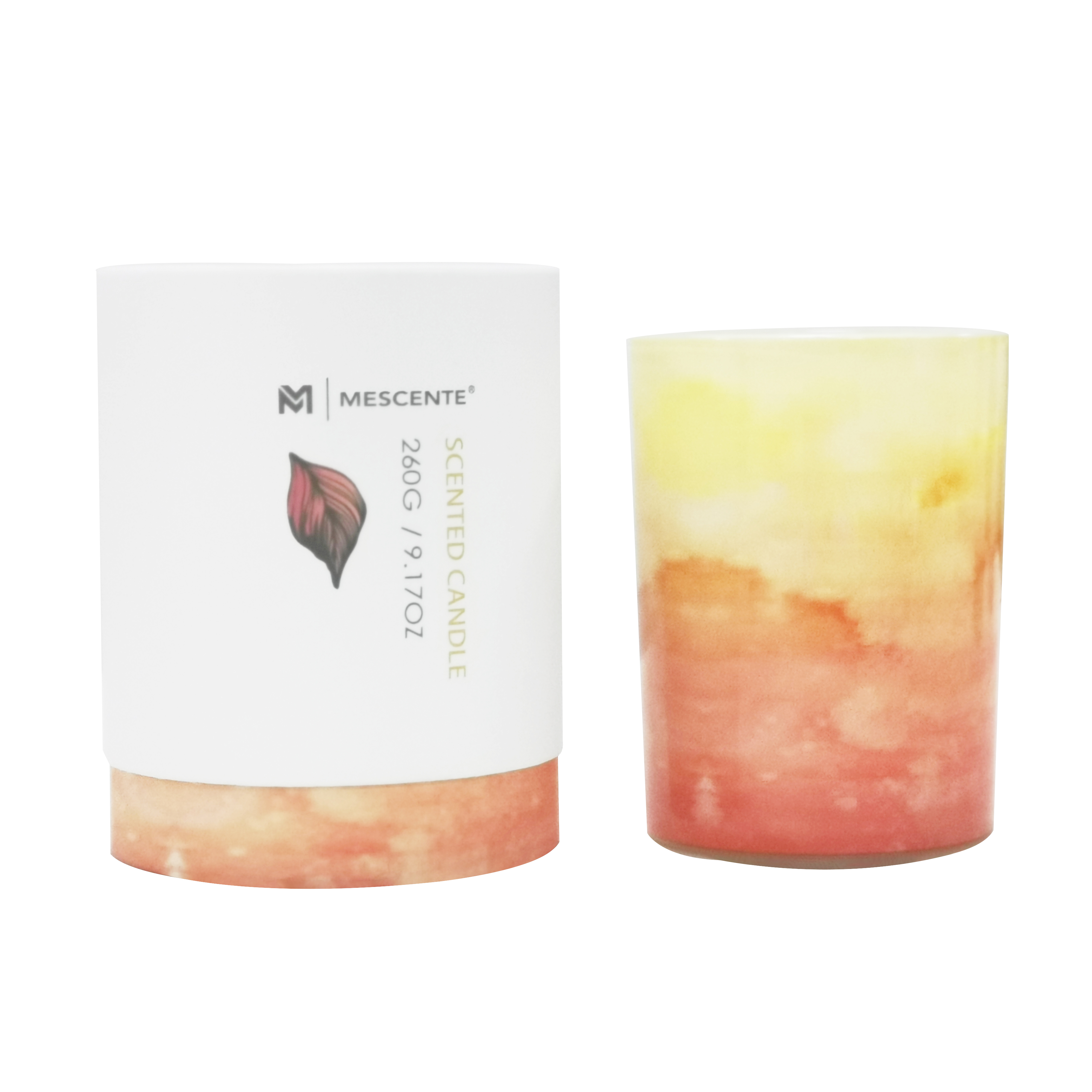 Candela di palma in vaso di vetro verde con etichetta privata M&Scent all'ingrosso, candele spirituali