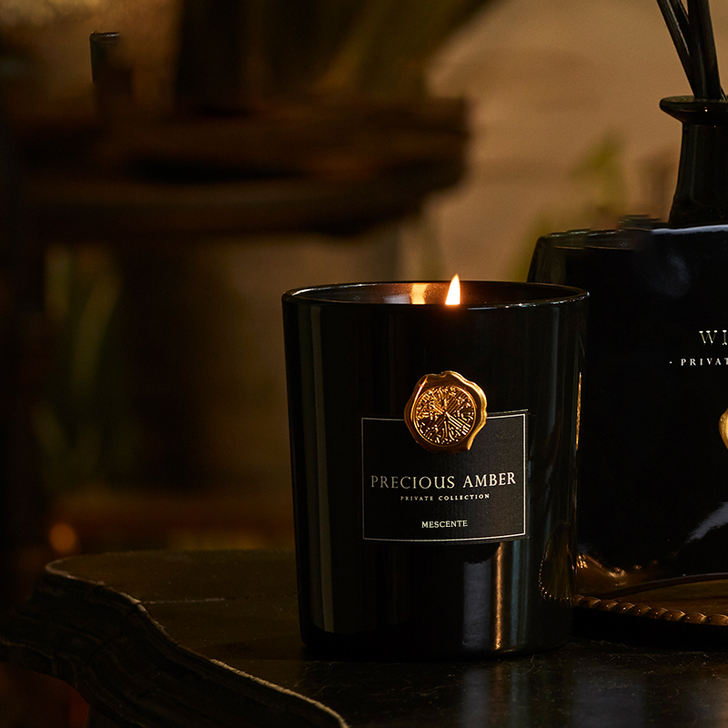 Candela profumata in cera di soia profumata con barattoli di vetro decorativi con etichetta privata di lusso M&Scent