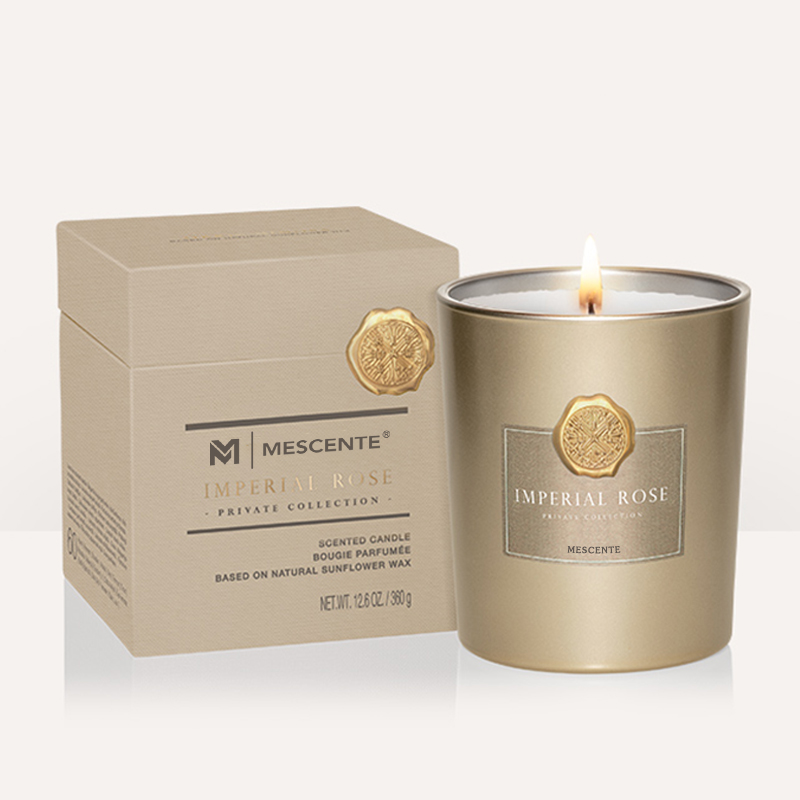 Candela profumata in cera di soia profumata con barattoli di vetro decorativi con etichetta privata di lusso M&Scent
