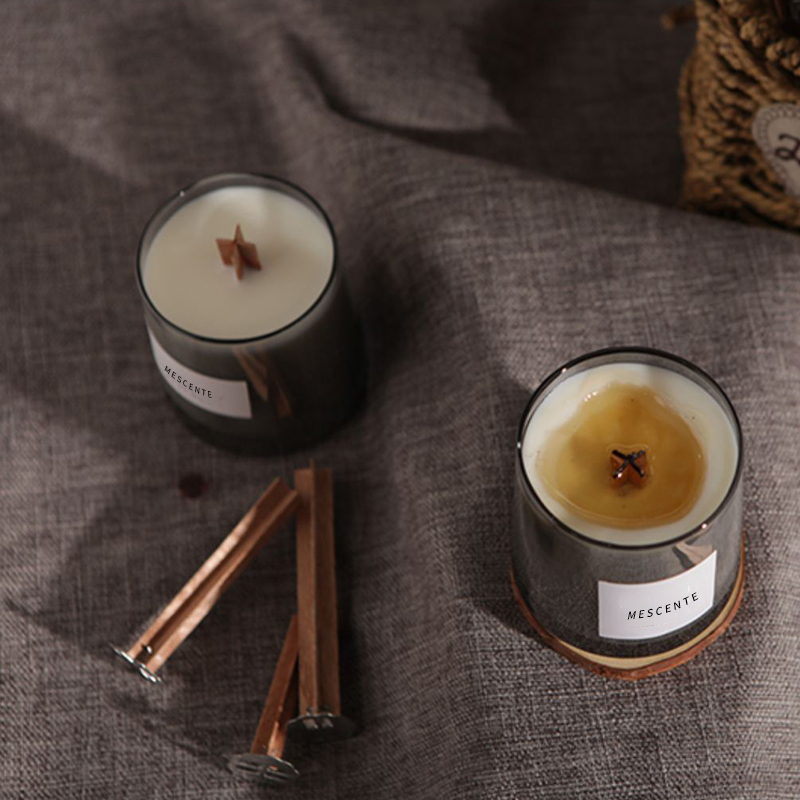M&Scent vasetti di vetro di lusso, stoppini in legno di cristallo, candela profumata in cera di soia, candele nuziali
