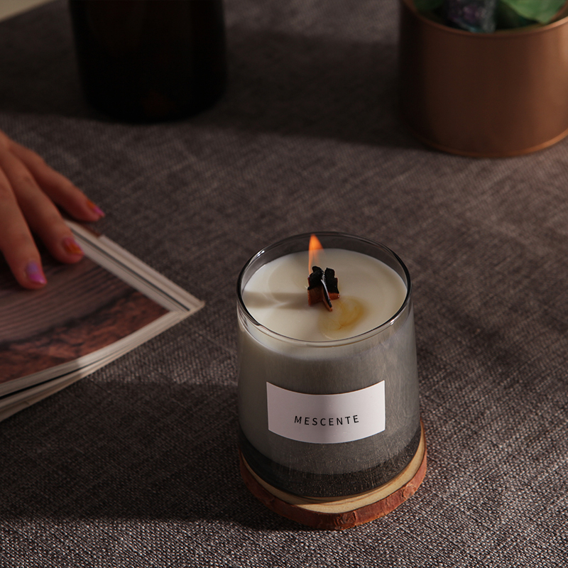 M&Scent vasetti di vetro di lusso, stoppini in legno di cristallo, candela profumata in cera di soia, candele nuziali
