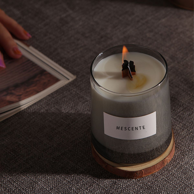 M&Scent vasetti di vetro di lusso, stoppini in legno di cristallo, candela profumata in cera di soia, candele nuziali