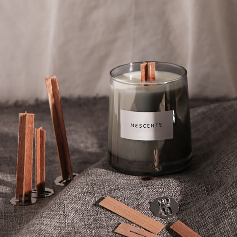M&Scent vasetti di vetro di lusso, stoppini in legno di cristallo, candela profumata in cera di soia, candele nuziali