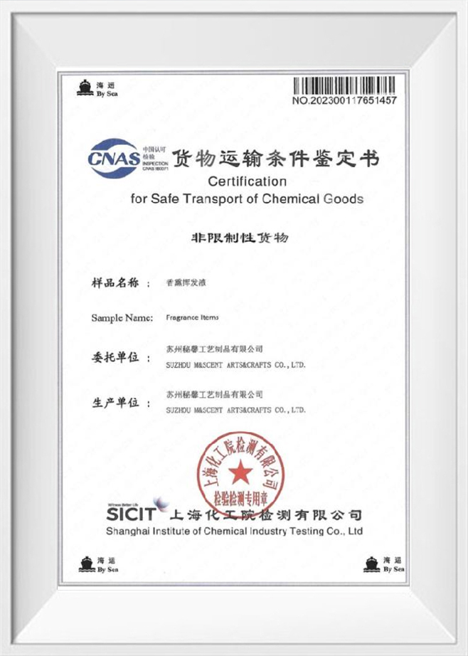 Certificazione per il trasporto sicuro di merci chimiche