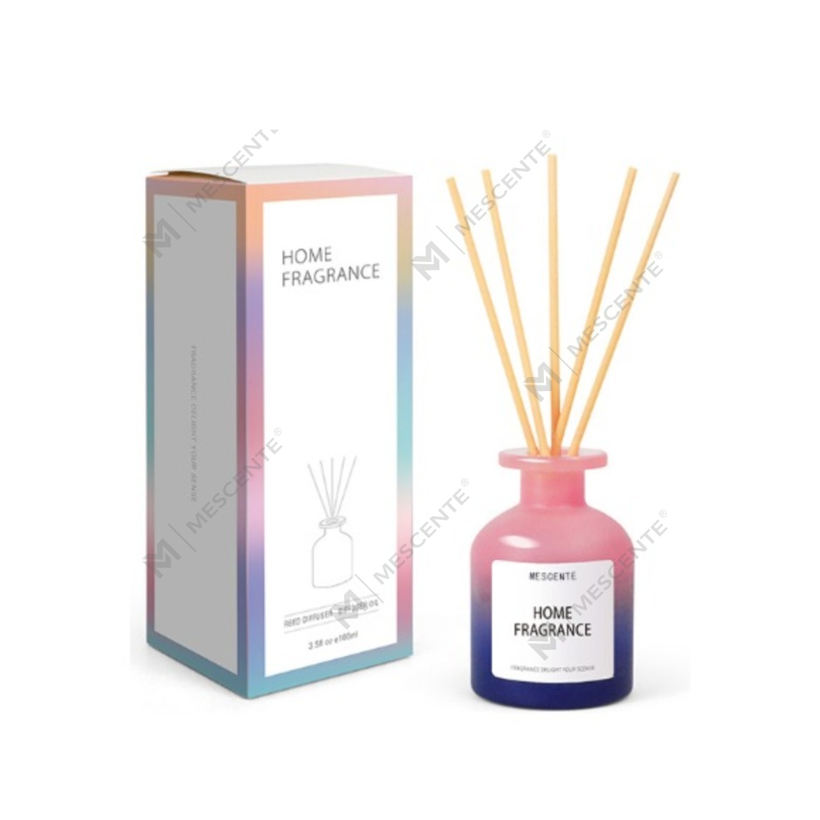Ricarica di olio per diffusore a lamella di fiori di profumo di bottiglia di vetro unica all'ingrosso con set regalo di scatole di imballaggio
