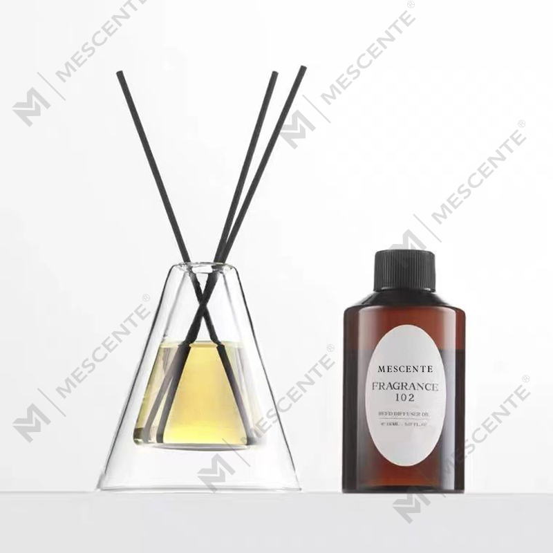 Personalizzato grande esagonale Essenza bottiglia di vetro unica bianco satinato extra aria aroma diffusore a bastoncino fragranza per la casa, diffusori a bastoncino Natale