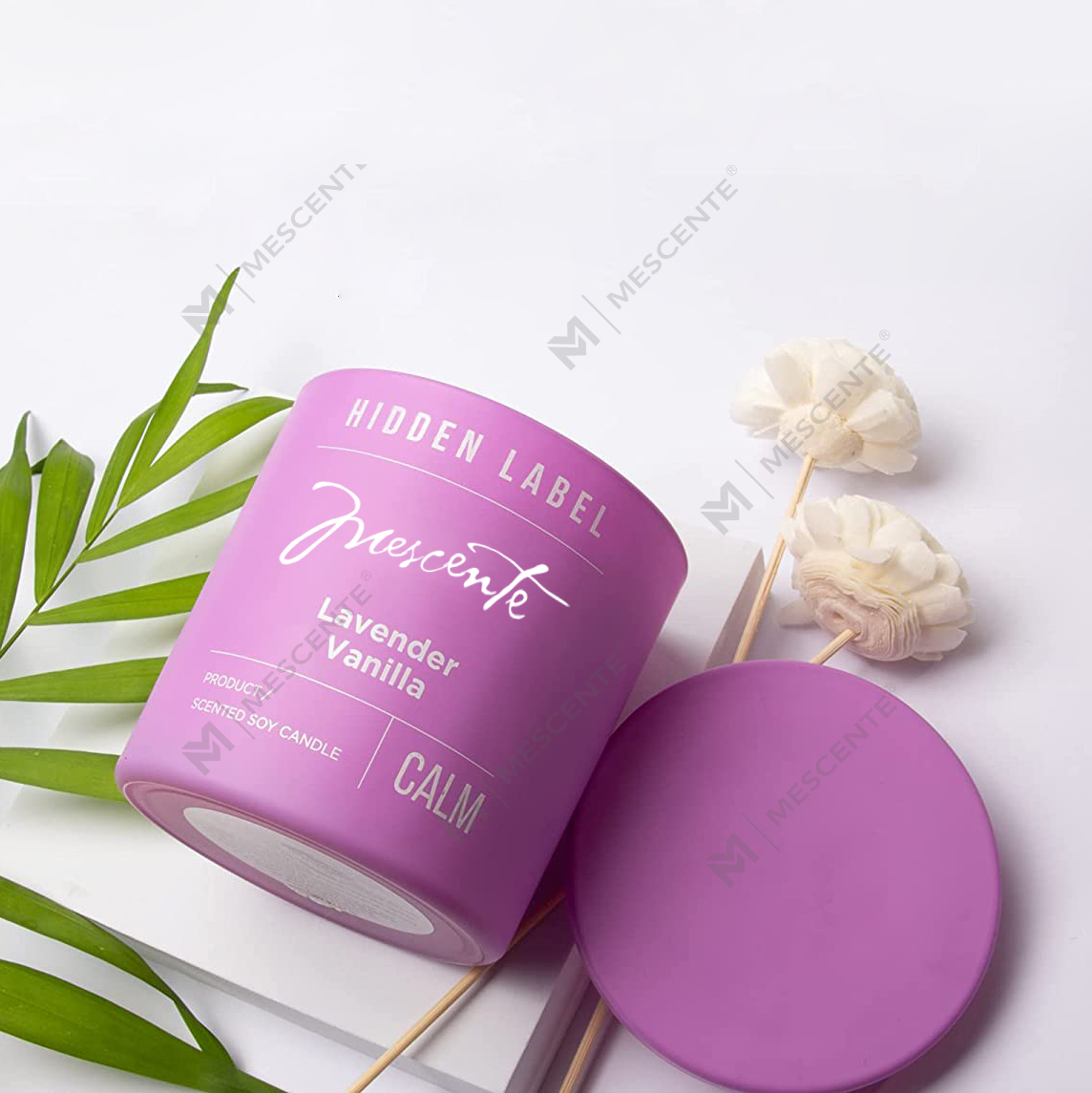 Candele di cera di soia profumate con vasetti neri di lusso all'ingrosso M&Scent con etichetta privata con cristalli