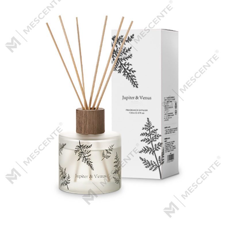 Diffusore a bastoncini di aroma floreale trasparente unico di lusso personalizzato all'ingrosso M&Scent in vetro ambrato decorativo personalizzato senza fuoco
