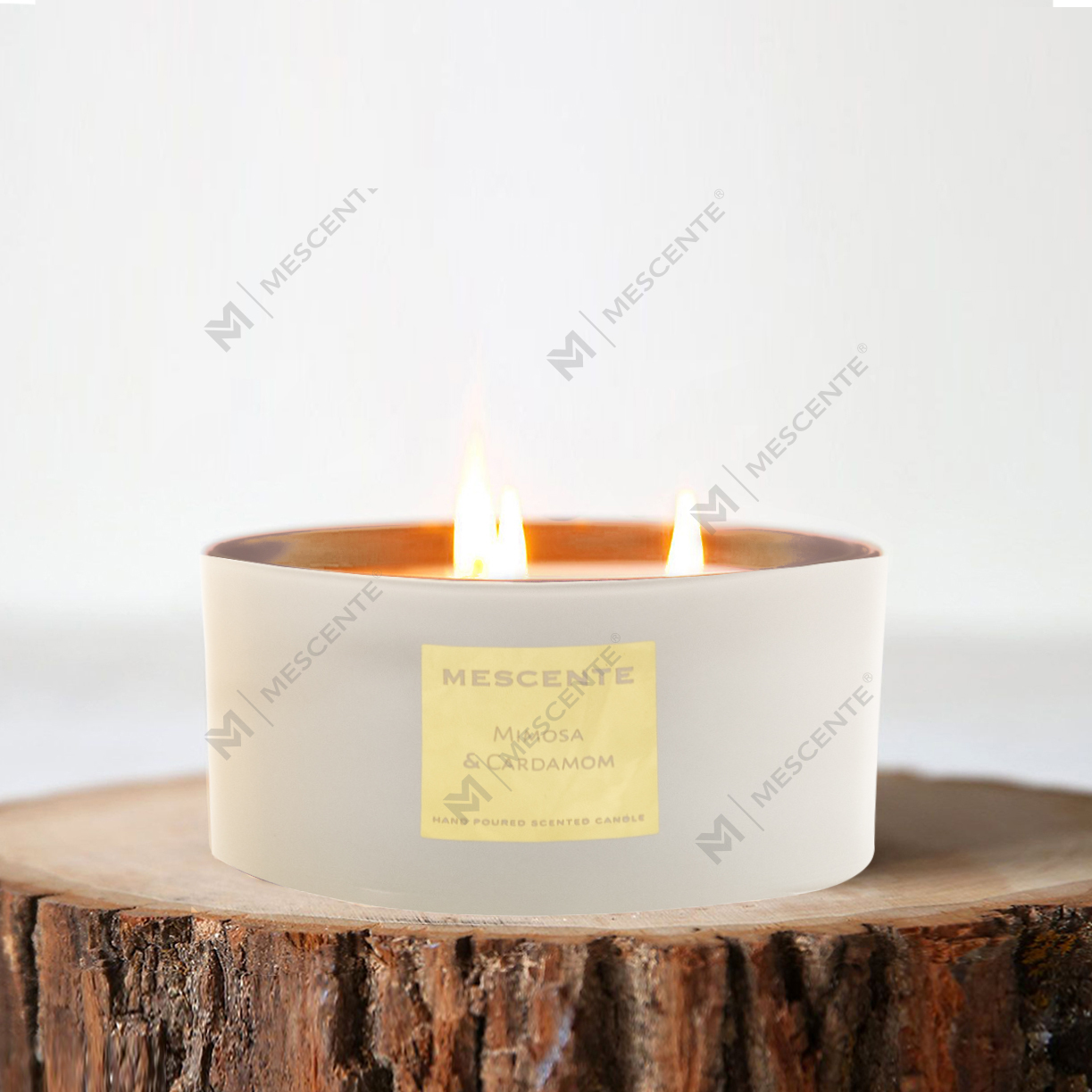 Set regalo di candele decorative per aromaterapia con 3 stoppini profumati alla palma da cocco M&Scent