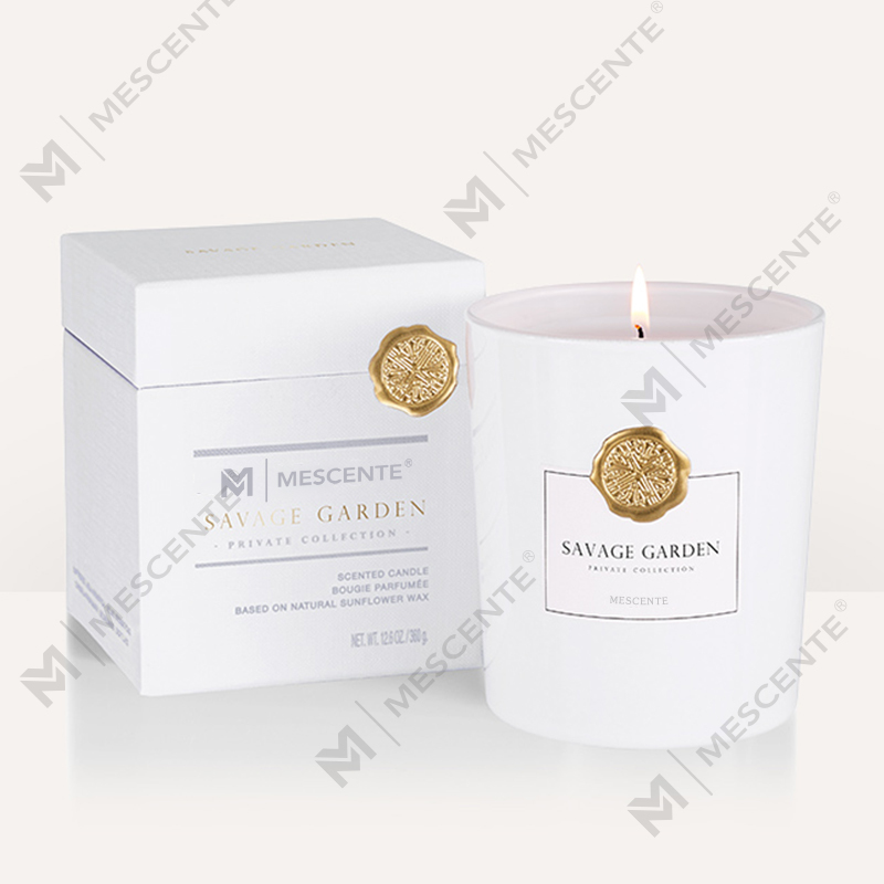 Candela profumata in cera di soia profumata con barattoli di vetro decorativi con etichetta privata di lusso M&Scent