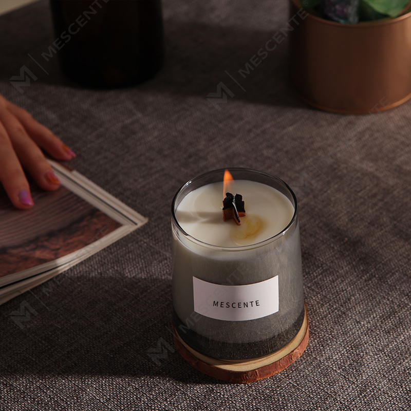M&Scent vasetti di vetro di lusso, stoppini in legno di cristallo, candela profumata in cera di soia, candele nuziali
