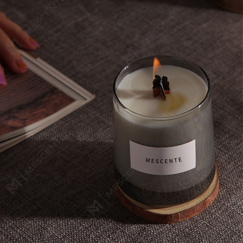 M&Scent vasetti di vetro di lusso, stoppini in legno di cristallo, candela profumata in cera di soia, candele nuziali