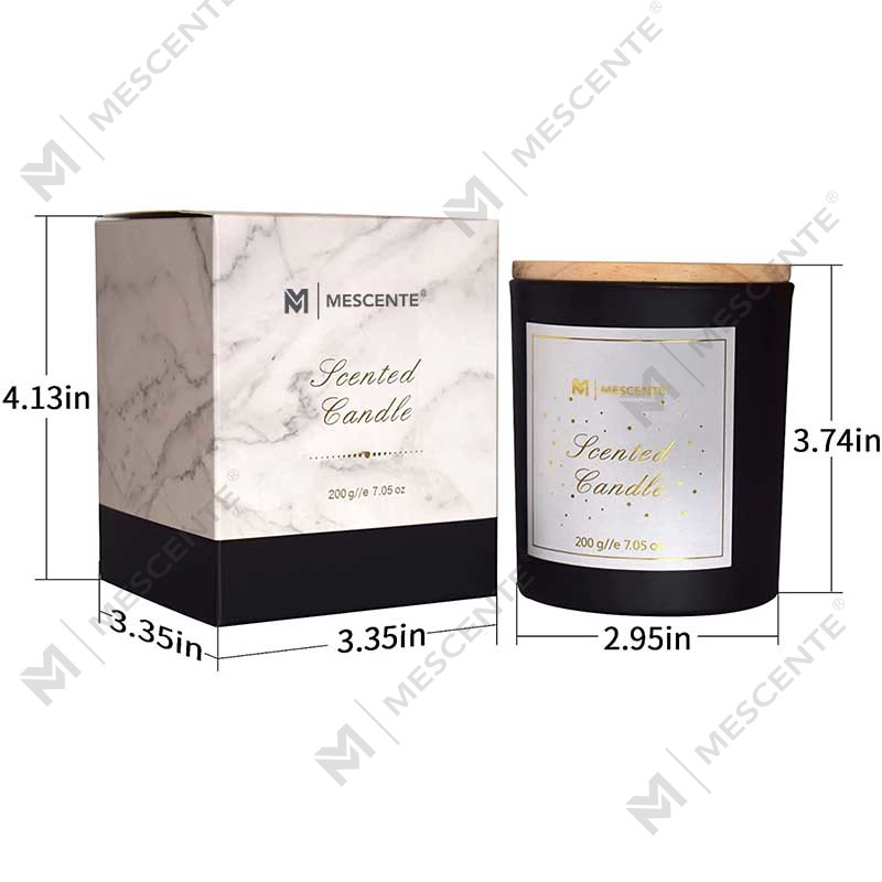 M&Scent Logo personalizzato Mini bottiglia rotonda in vetro di cristallo Candele profumate alla cera di soia al caffè forte con scatola sfusa
